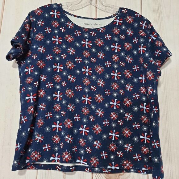 Rebecca Malone Blouse Ladies Large‎ American Fireworks - Picture 1 of 7